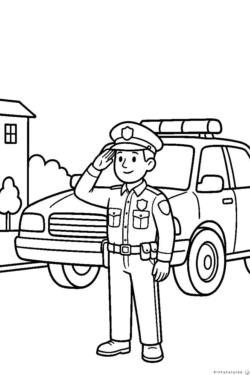 Policía hombre con uniforme y gorra