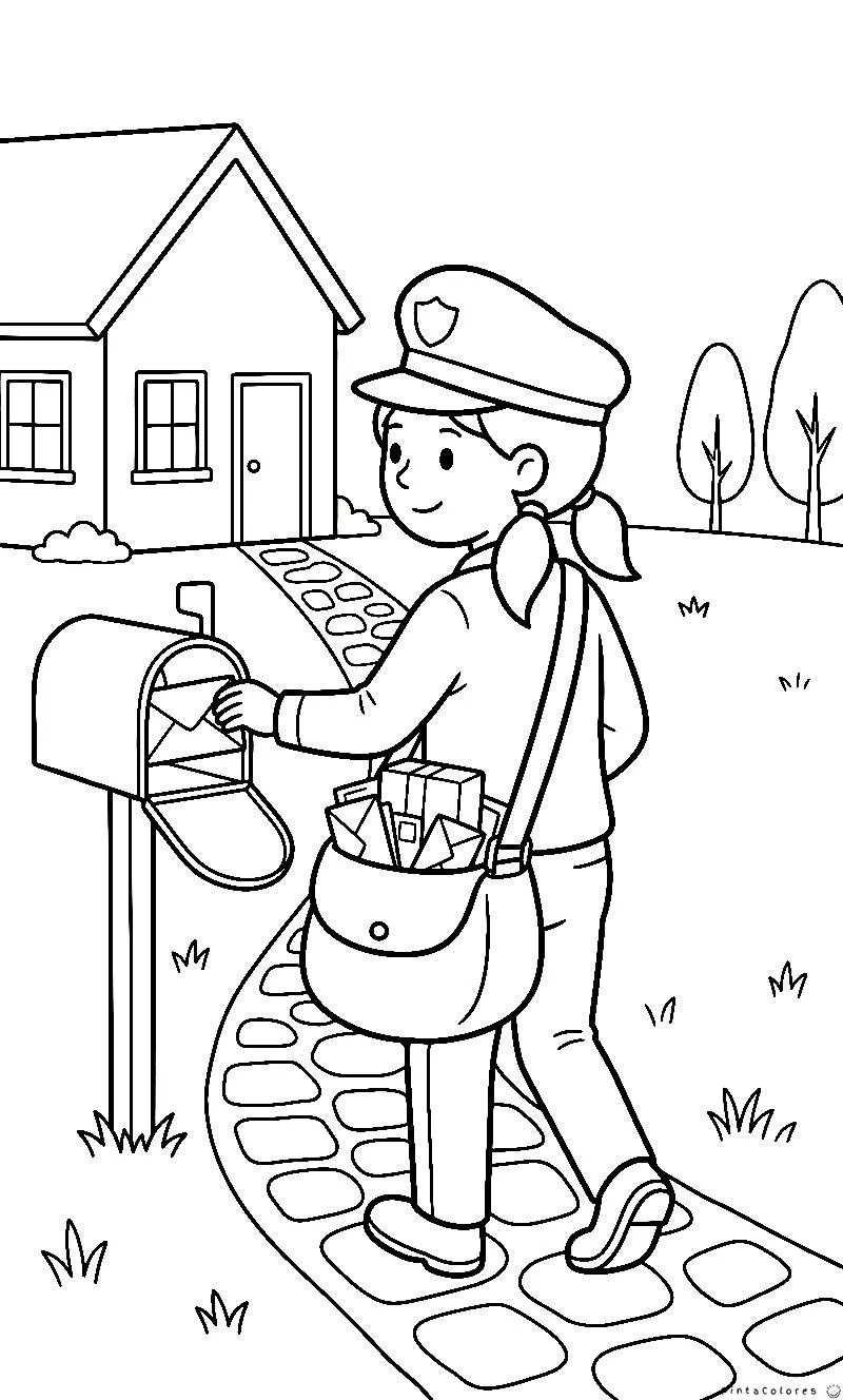 Repartidora con bolso de entrega