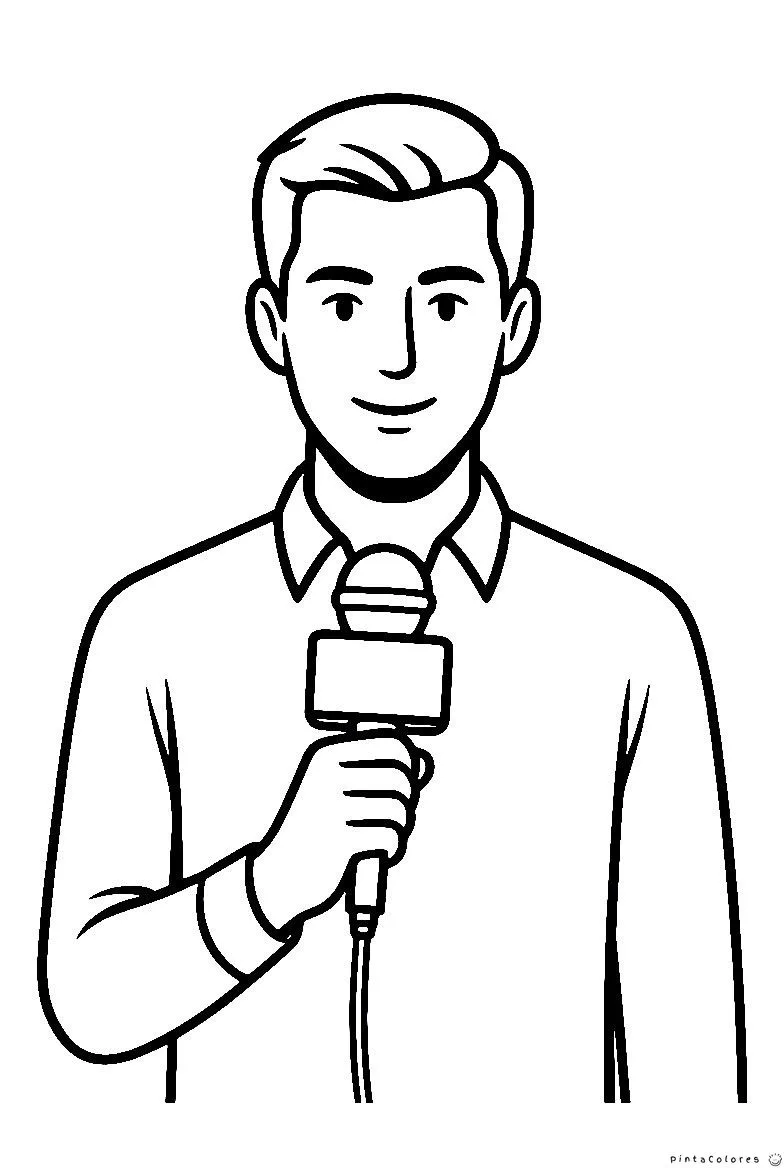 Reportero sosteniendo micrófono para entrevista