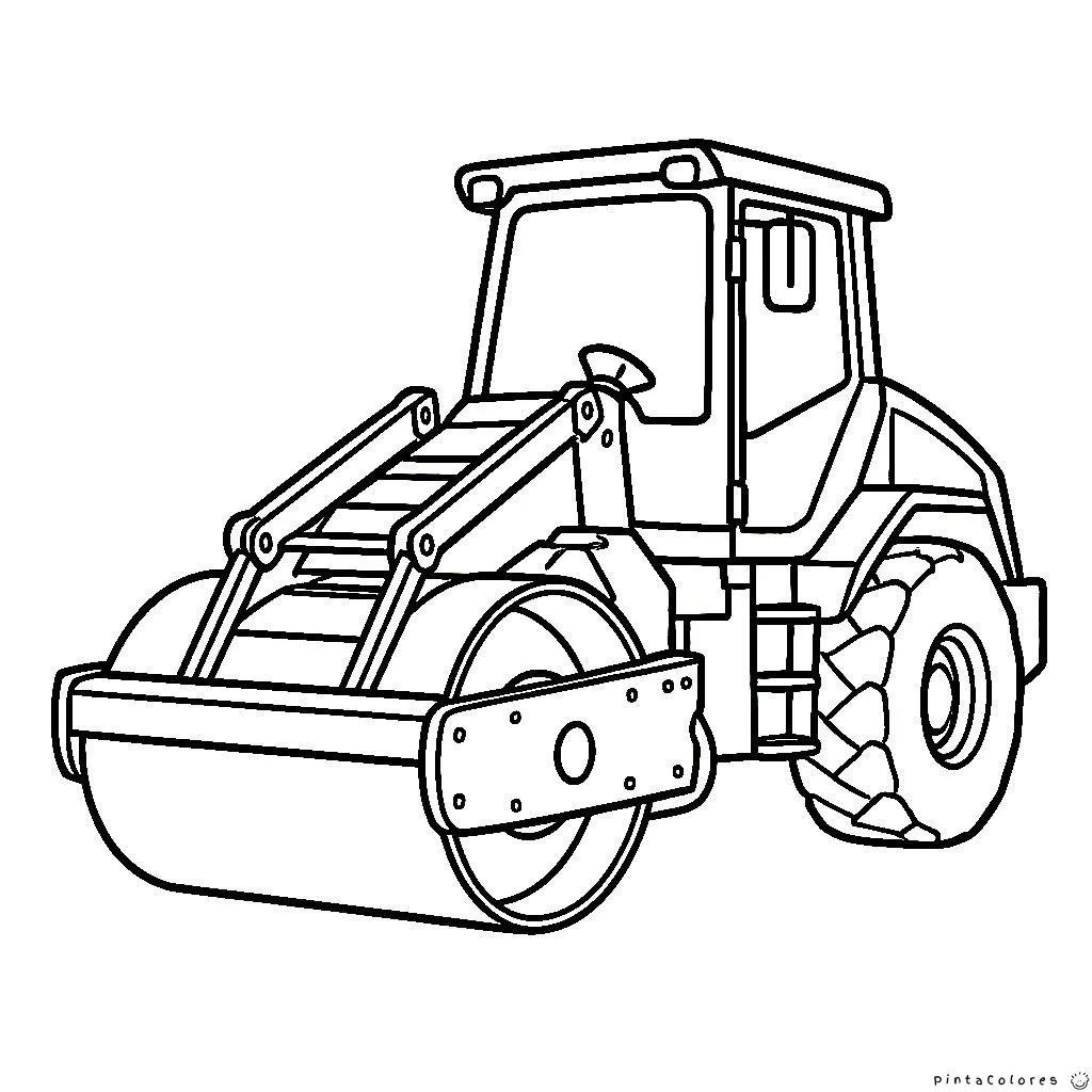 Apisonadora de rodillo trabajando