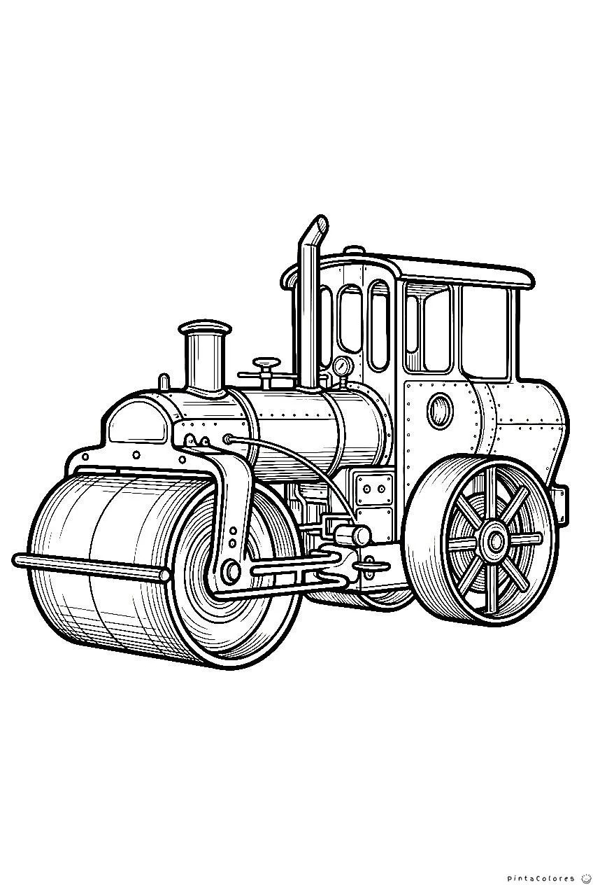 Apisonadora antigua utilizada en obras de construcción