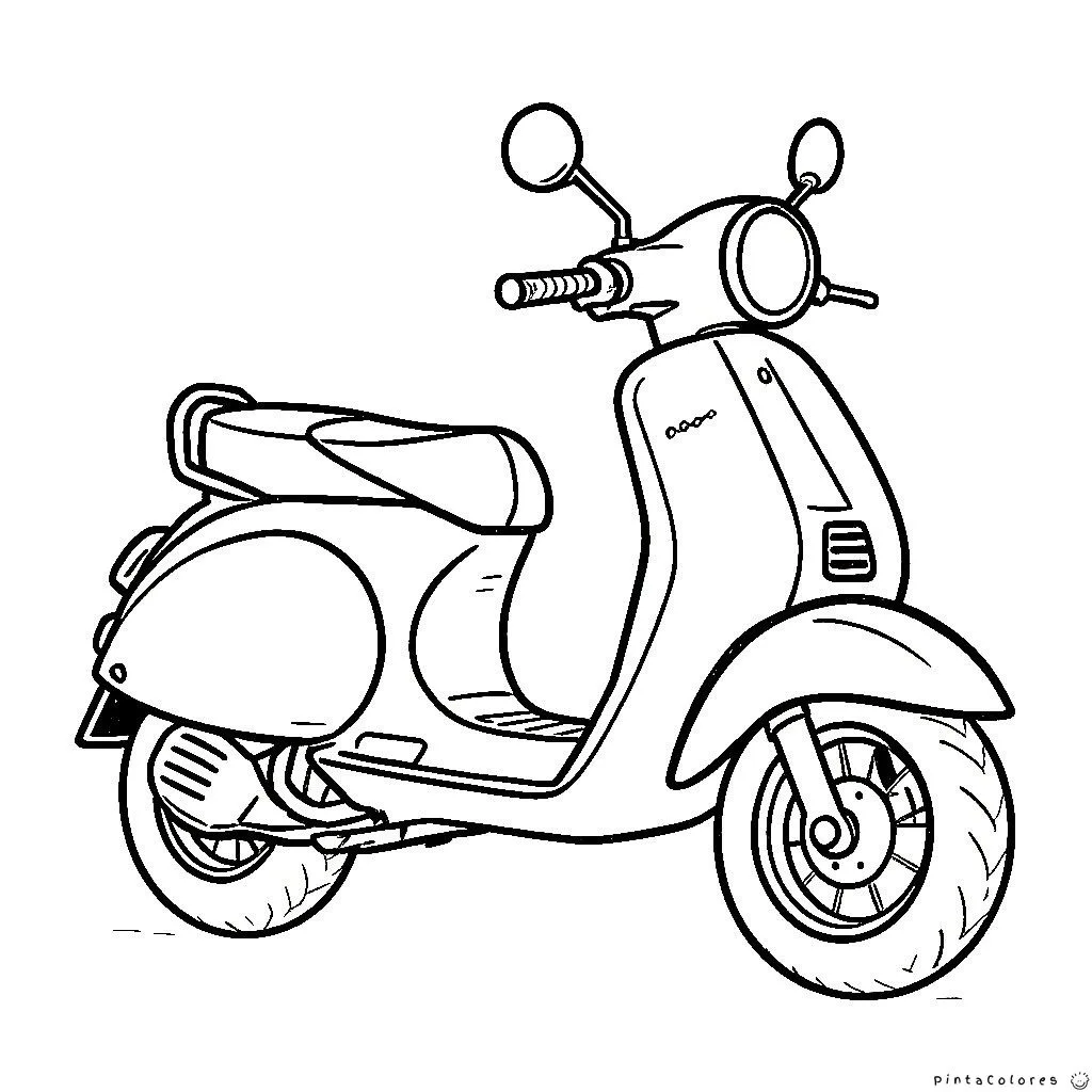 Scooter clásico tipo Vespa estacionado