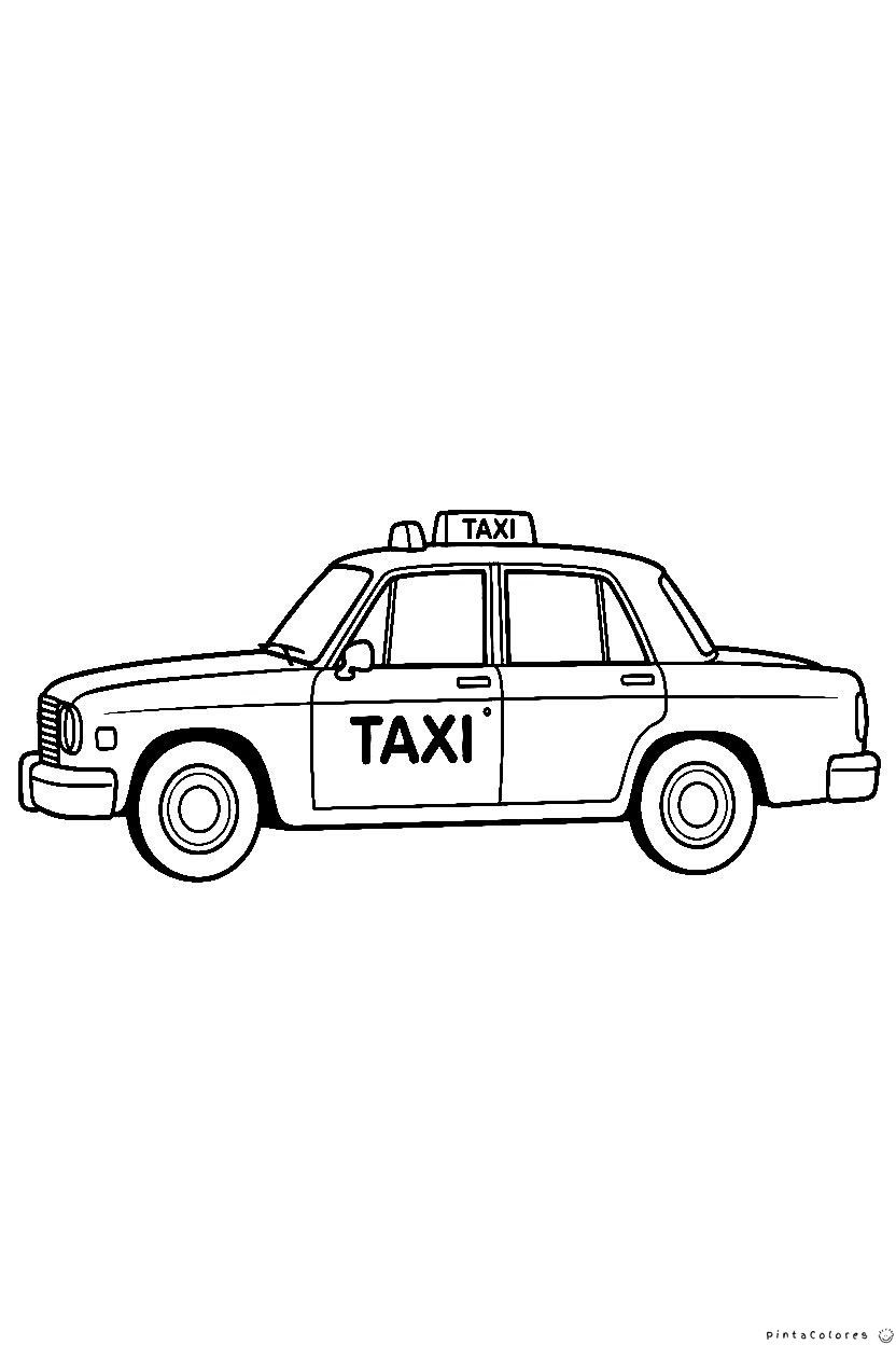 Taxi clásico esperando pasajeros