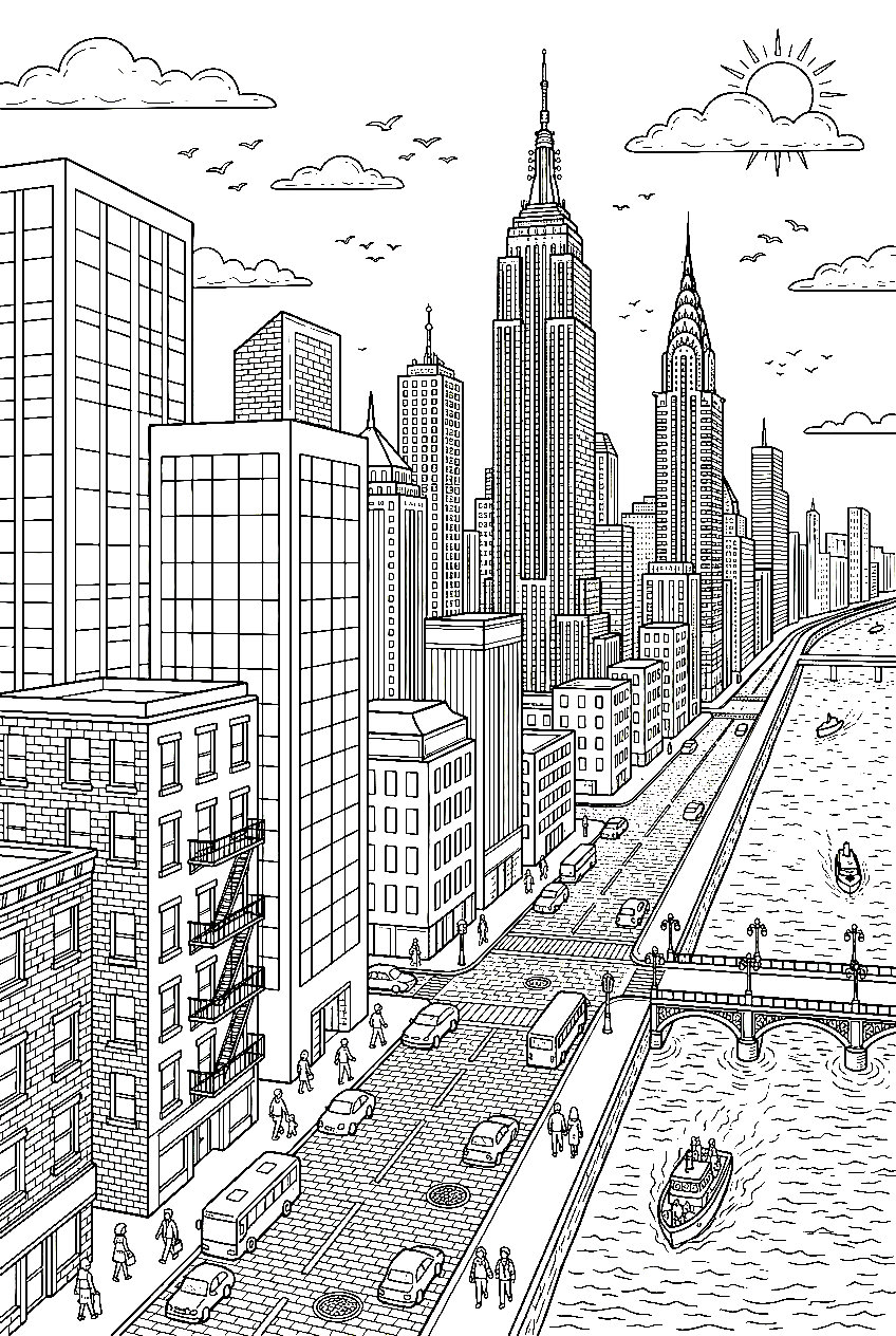 Ciudad detallada para niños mayores