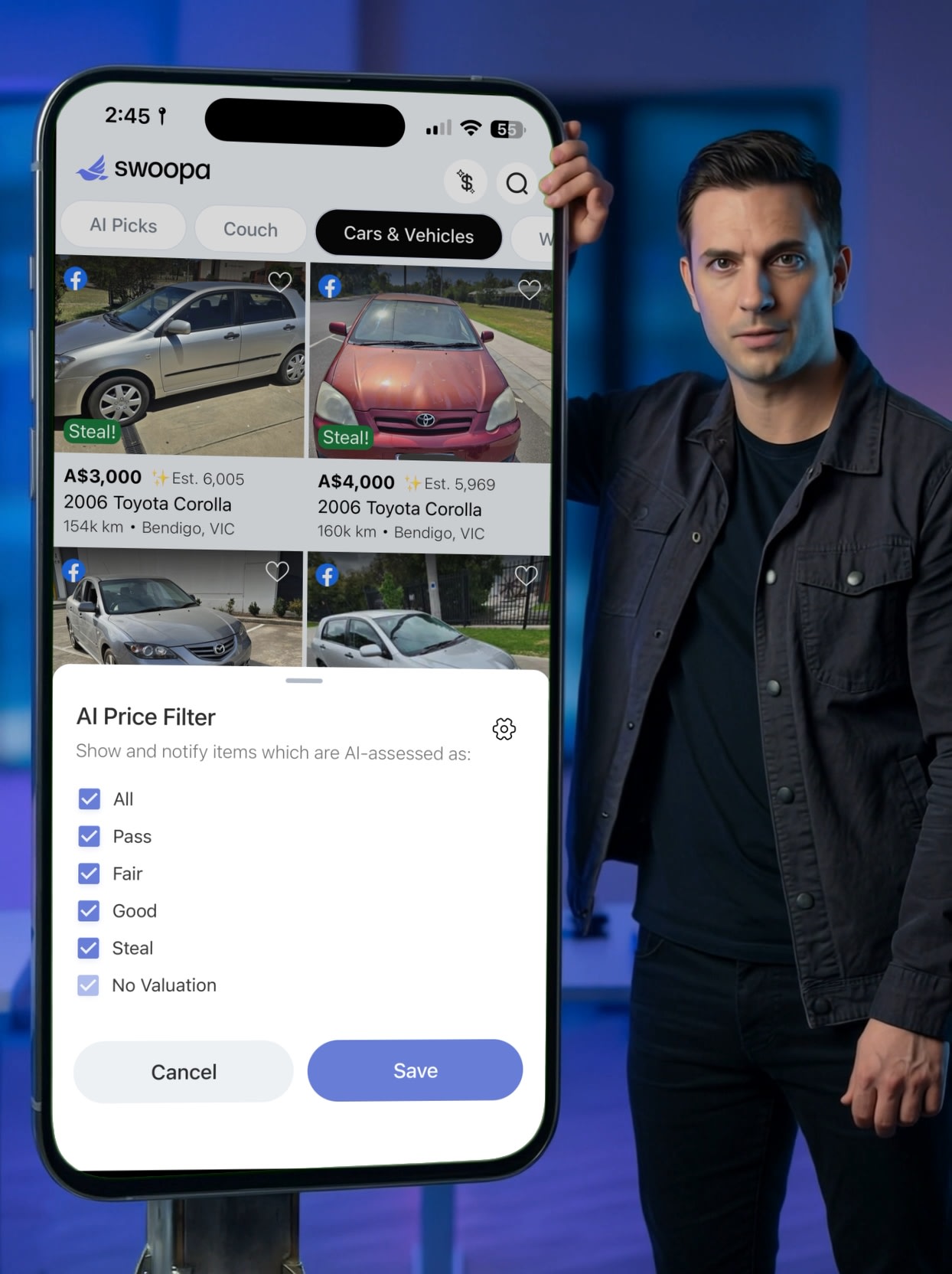 Feed page with dollar sign