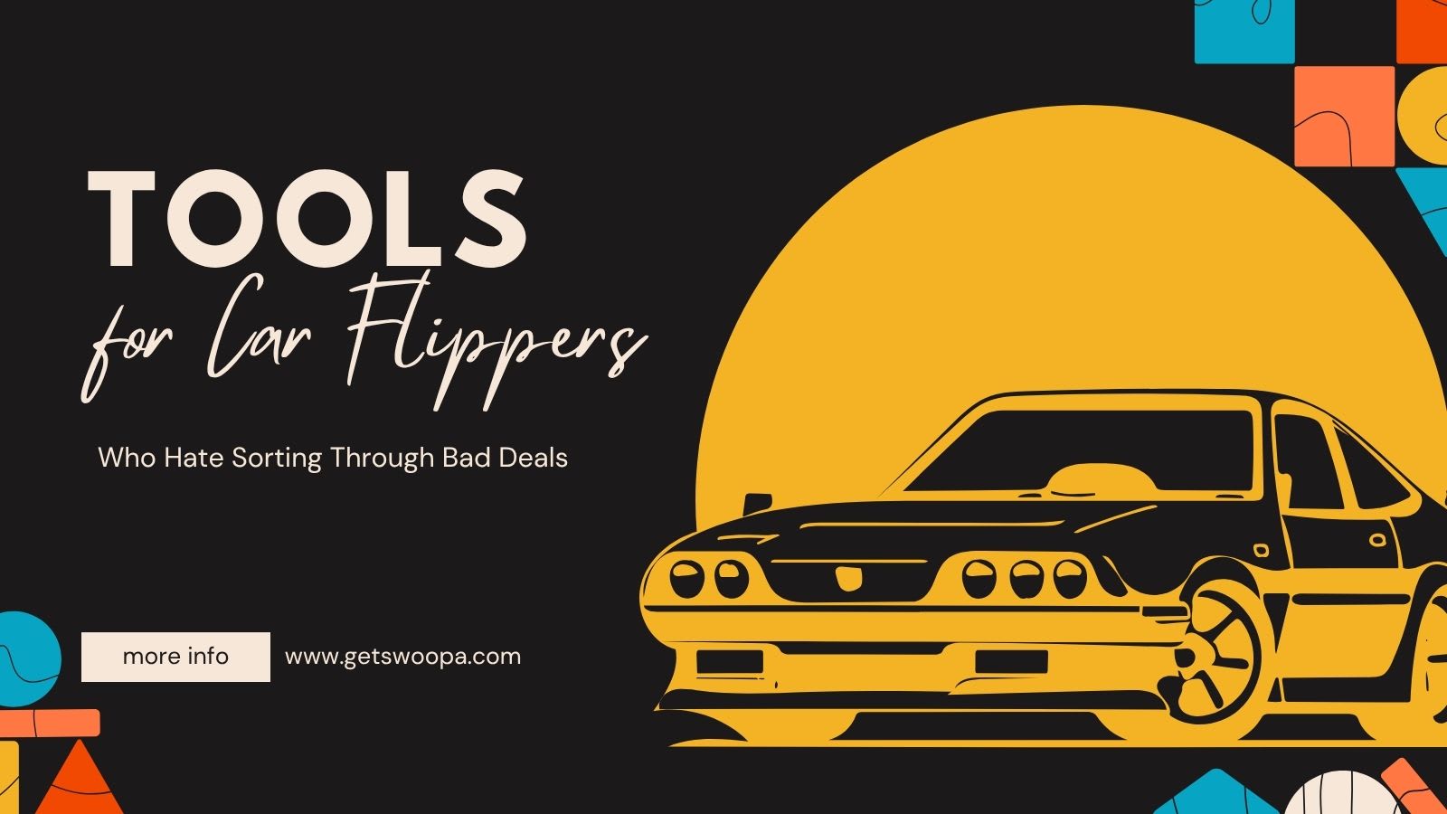 image showcasing a car with title tools for car flippers