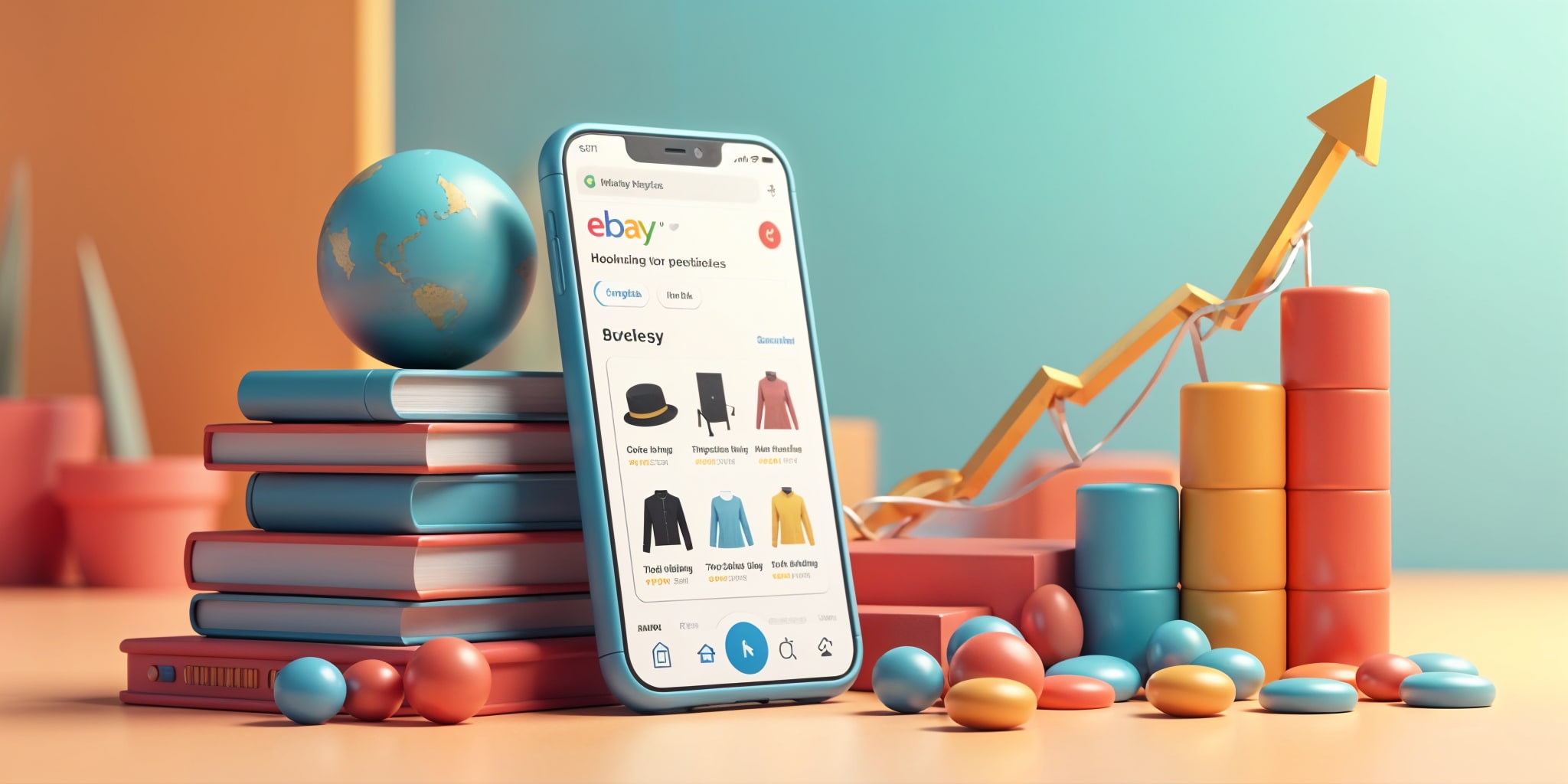 Mobile phone screen displaying eBay flipping items for sale