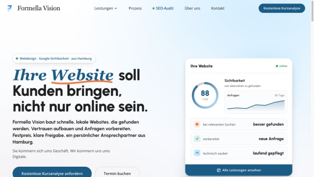 Website formellavision.de, gebaut von Formella Vision