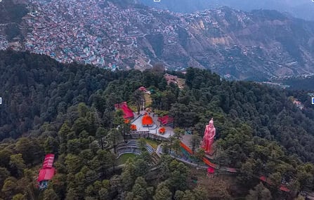 Aerial view of Jakhu Hill