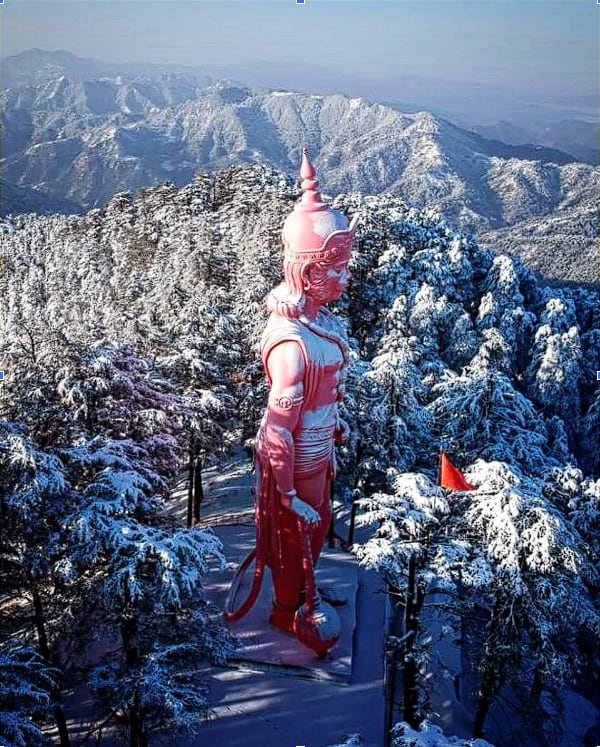 Aerial view of Jakhu Hill