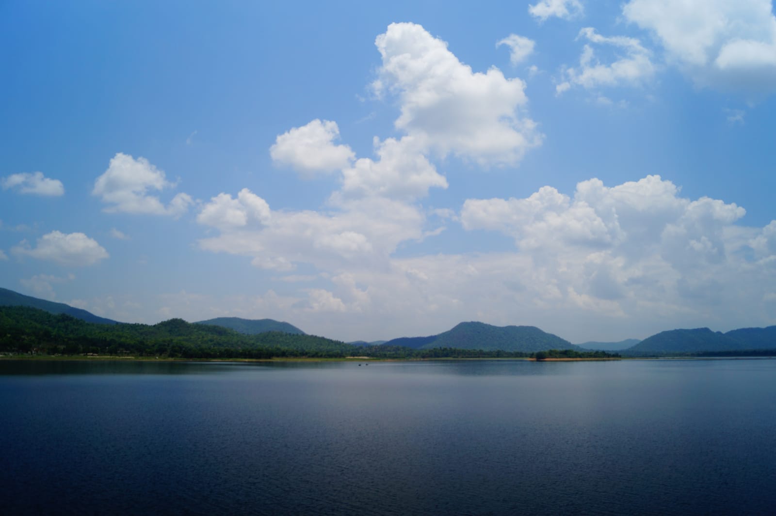 Dimna Lake reservoir and surrounding hills near Jamshedpur