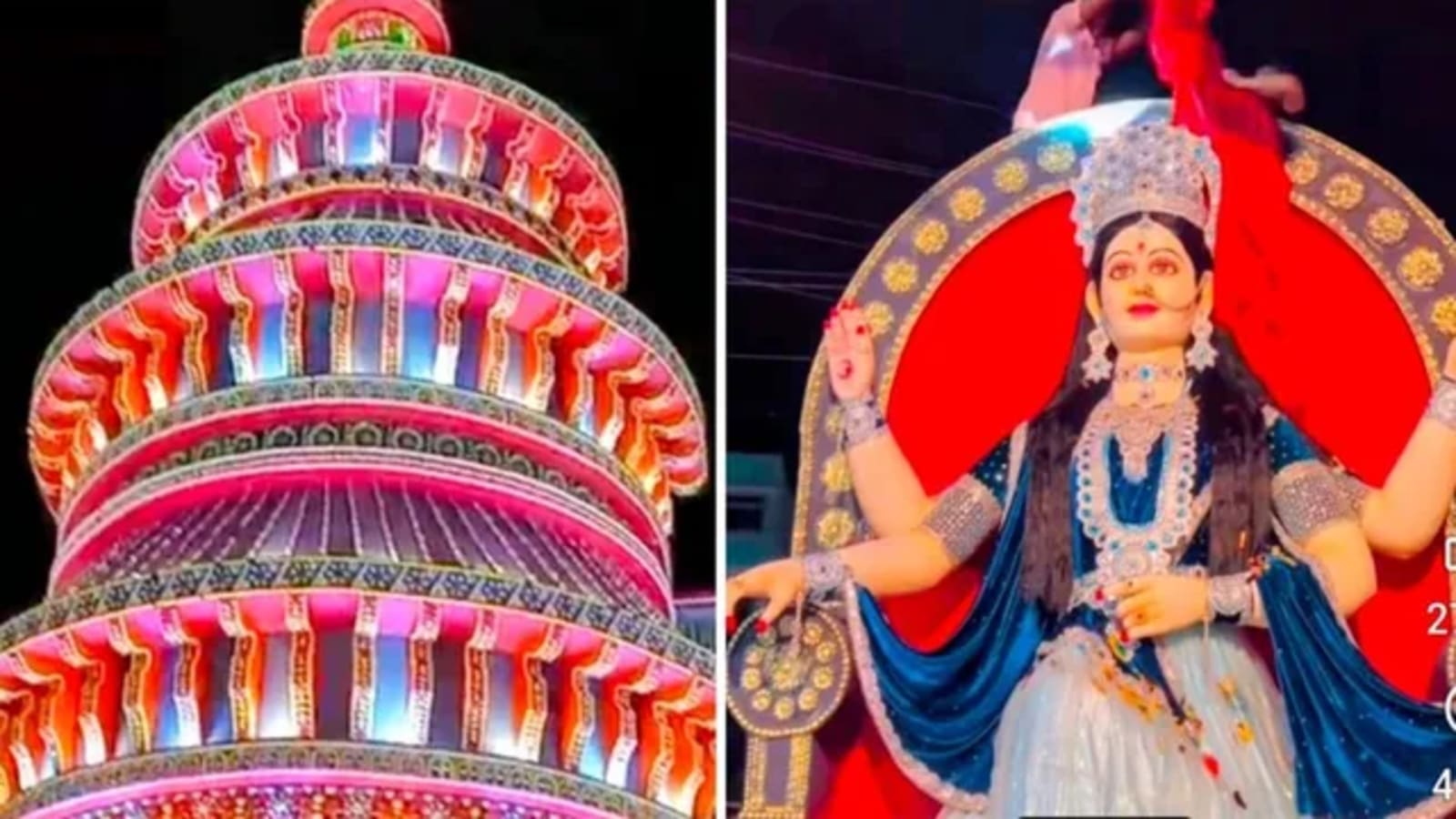Decorated pandal and Durga idol montage accompanying Jagran’s September 2026 report