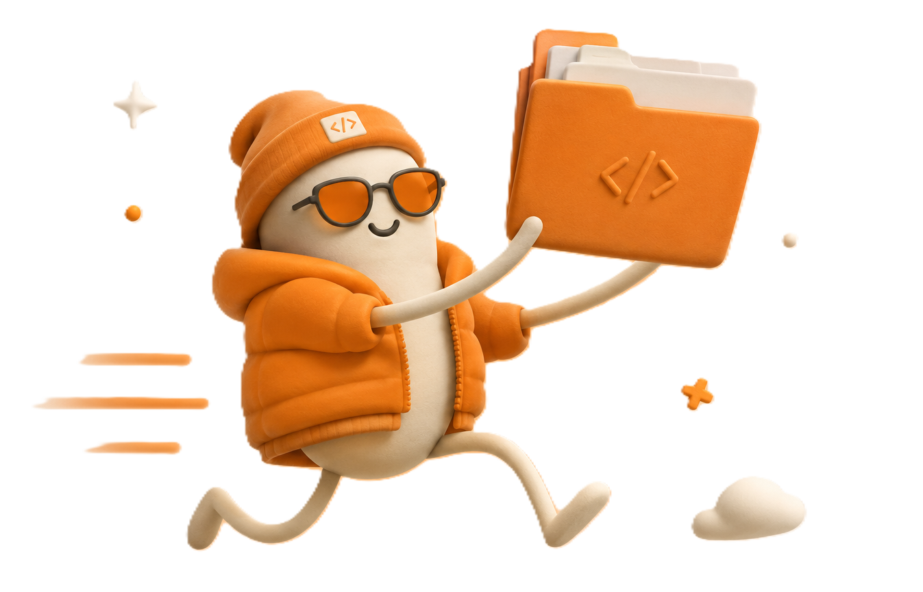 SLC mascot carrying a code folder