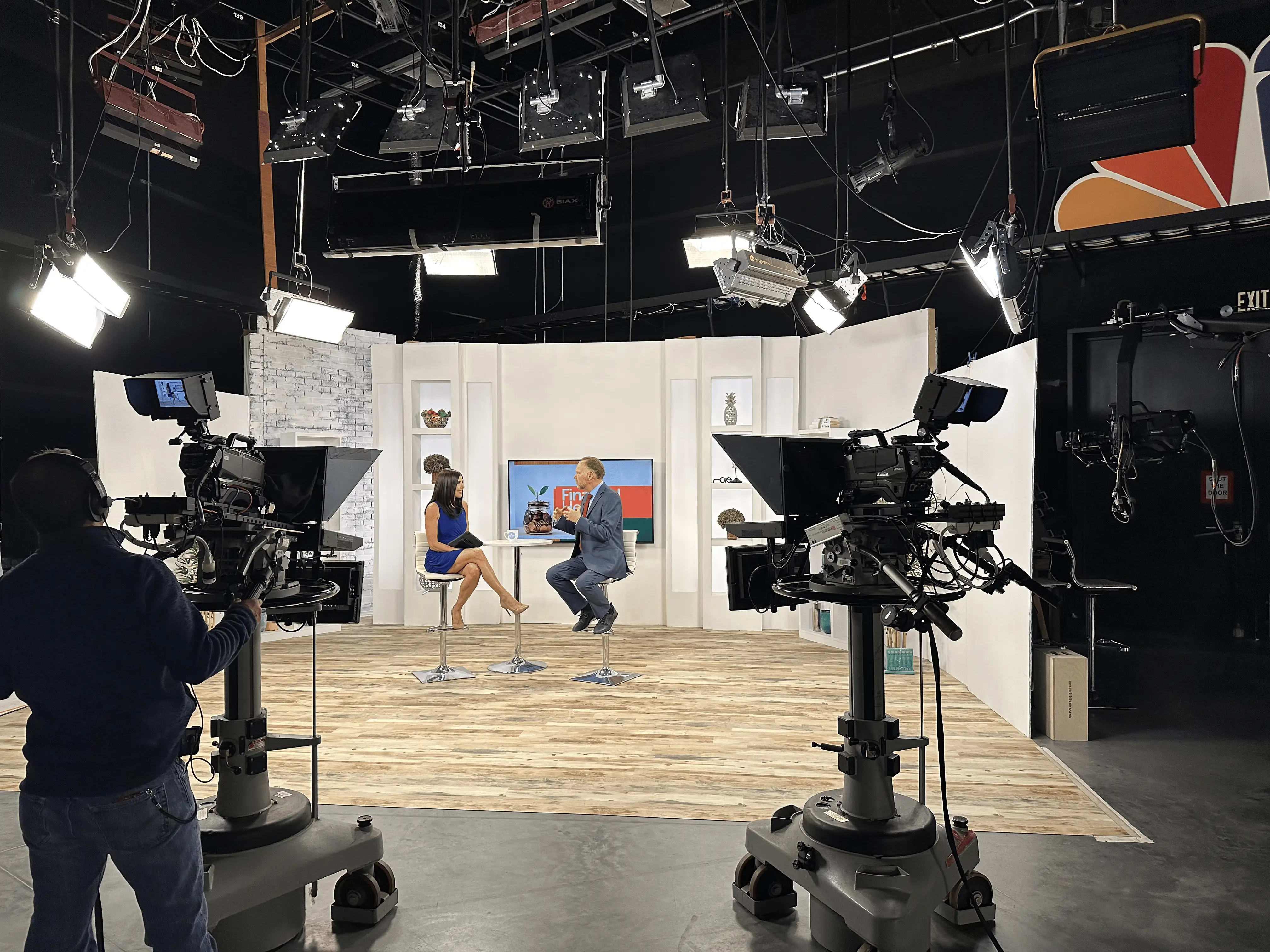 Jeff Peoples on the interview set with host