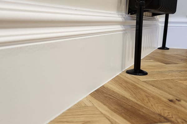 Wall panelling fitted in a hallway renovation