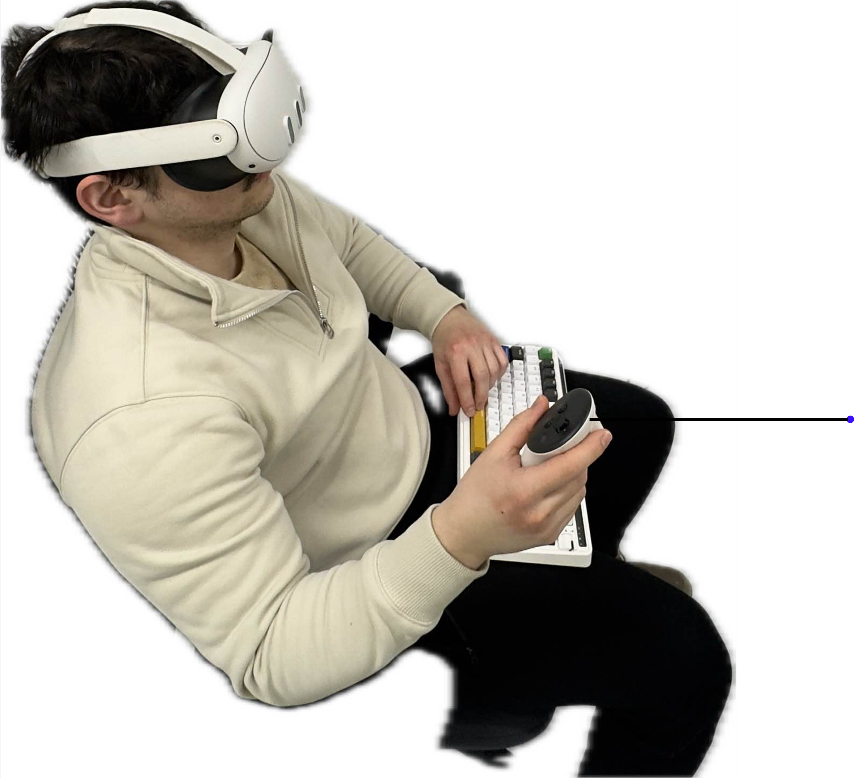 Participant performing the 3D target selection task in virtual reality.