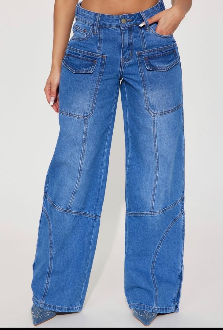 Baggy Relaxed Fit Denim Jeans For Ladies