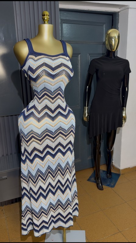 Bodycon Zigzag Long Gown Women Fashion Style Wear