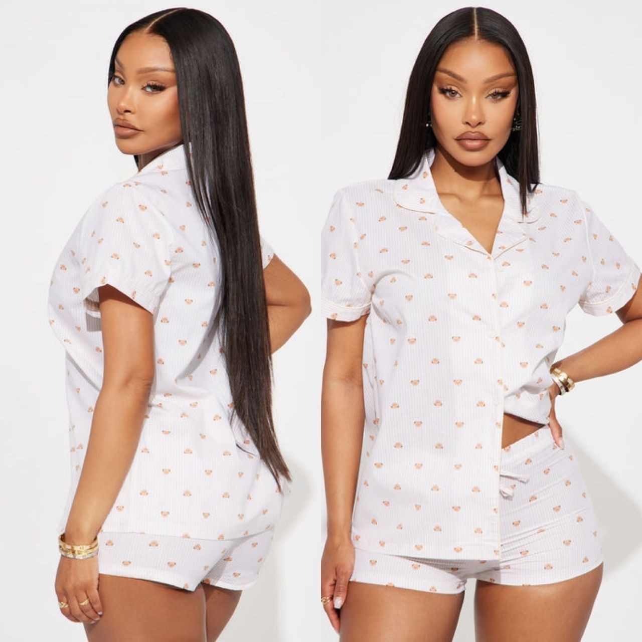 Ladies night wear pj Bodyshort 2 piece set