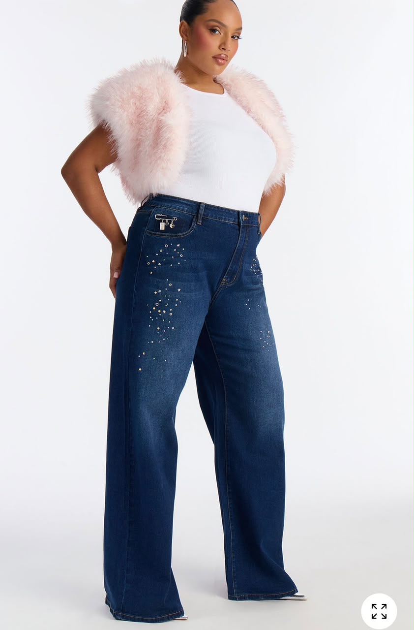 lady gem embellished jeans trousers