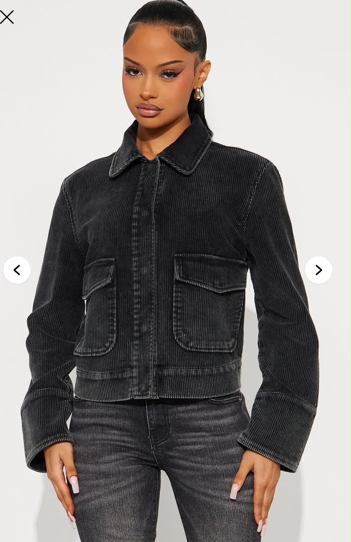 black corduroy pocket jacket outdoor style