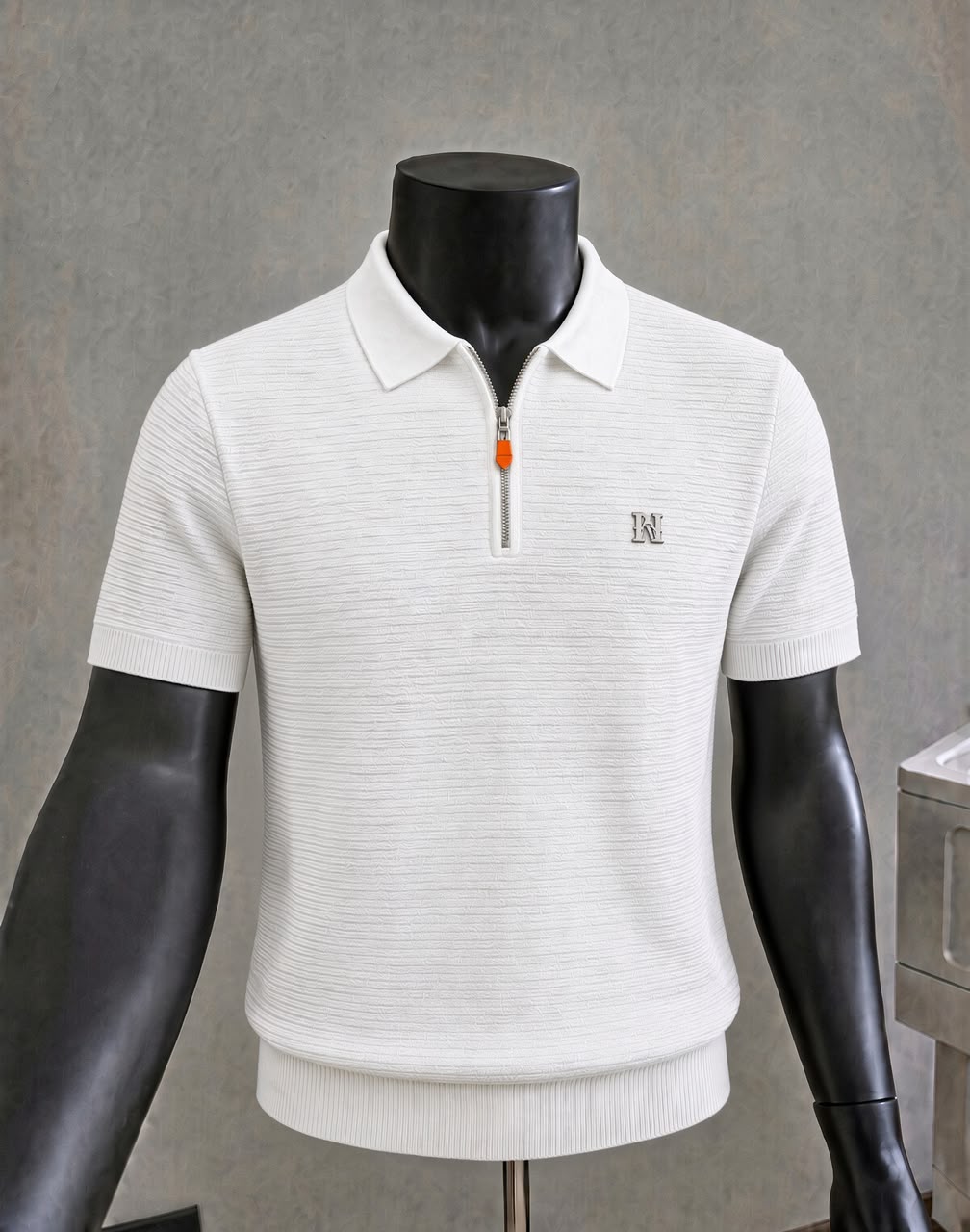 HERMÈS ZIPPER KNITTED POLO