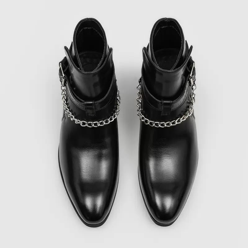 ANKLE BUCKLESTRAP CHAIN BOOTs