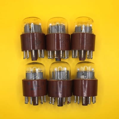 Six used IN-1 Nixie tubes with brown bases