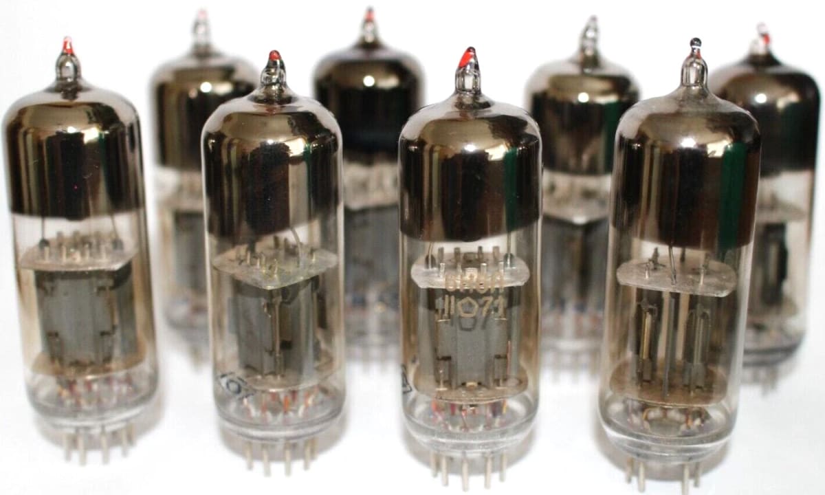 2x New 6N6P 6Н6П =ECC99 Matched Pair Red Tip 60-70s NOS NEVZ / Getter on two wires - Image 3