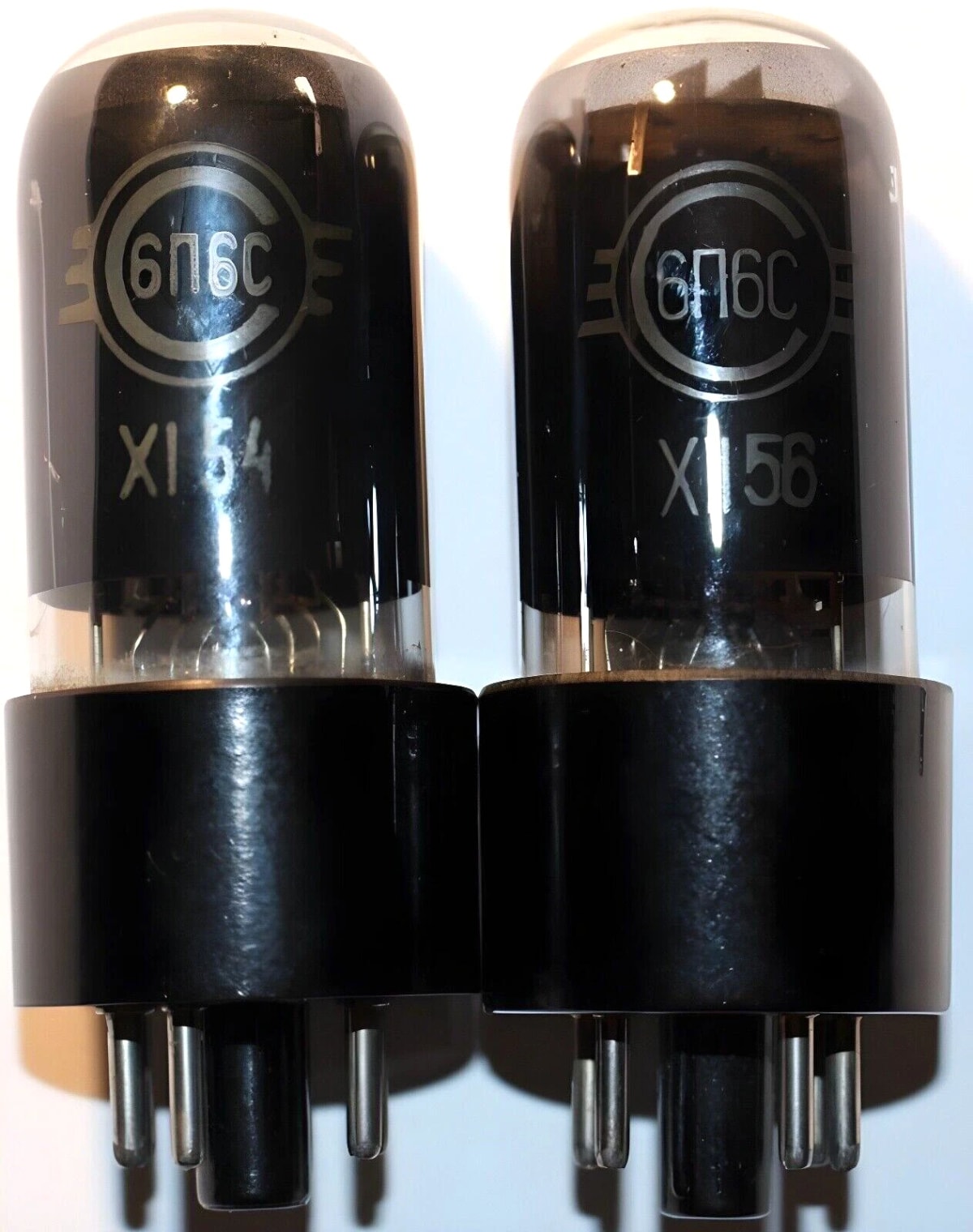2x 6P6S Rare 50's output tetrodes / Matched pair / Butterfly Getter / Svetlana