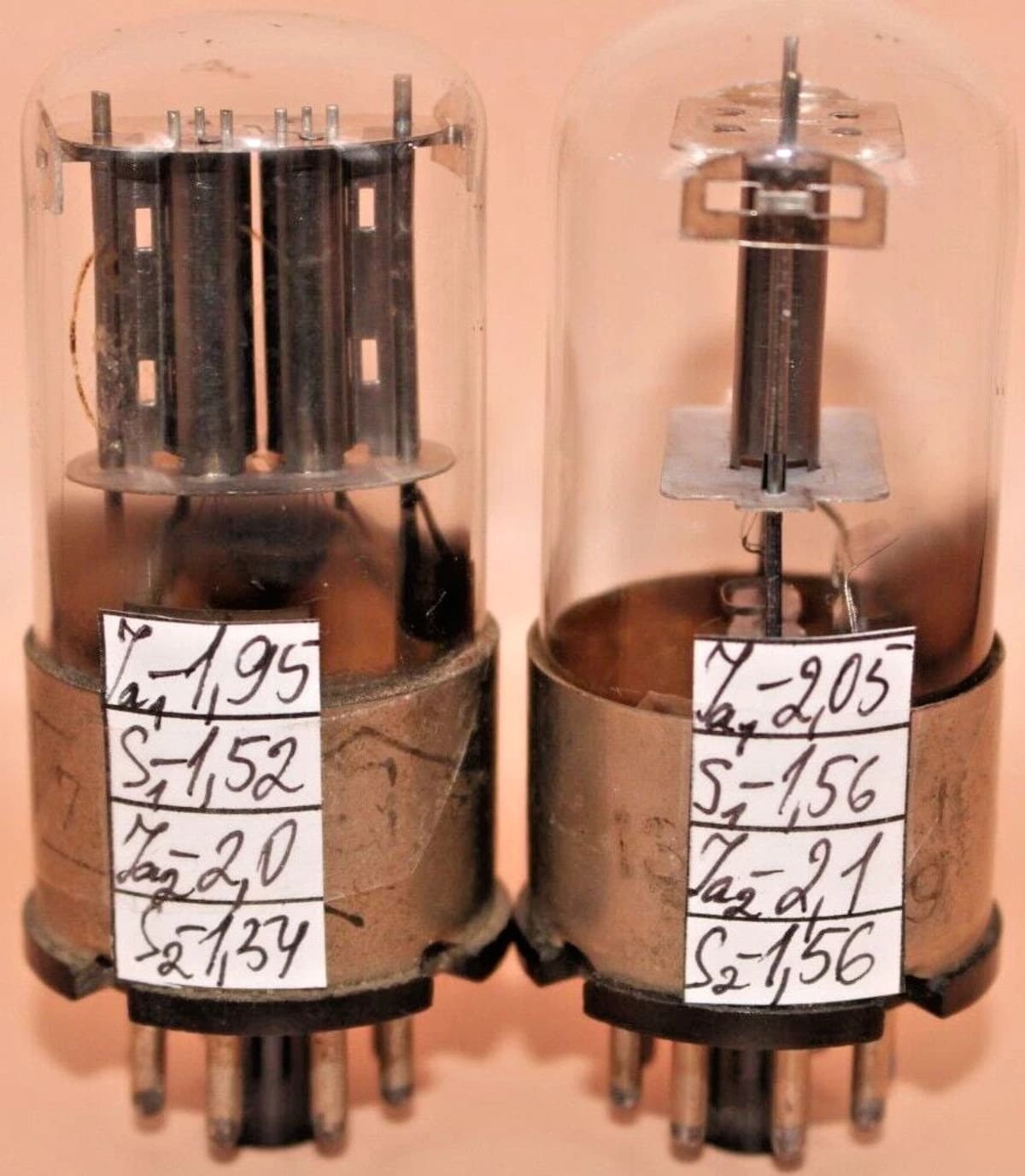 2x 6N9S ( 6Н9С ) = 6SL7 = 1579 MELZ Metal Base Matched Pair Tested Rare Triodes - Image 4