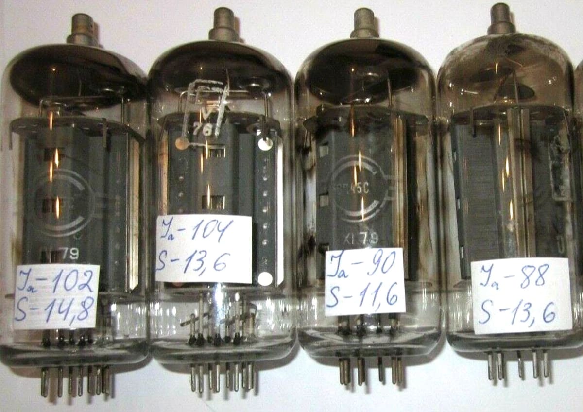 4x 6P45S 6П45С Svetlana Used Tested Tetrodes 4pcs in lot ~EL509 EL519 6K6G 6П42С