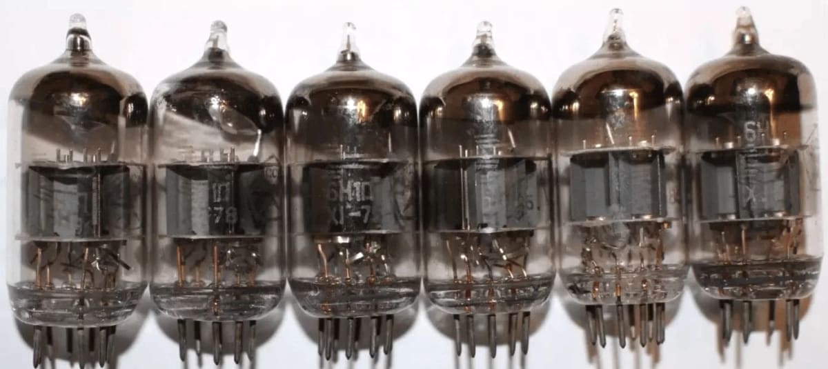 50x Used 6N1P (6Н1П) ~ECC85 ~ECC88 ~6DJ8 Valves Tubes Röhre Voskhod Rocket Logo