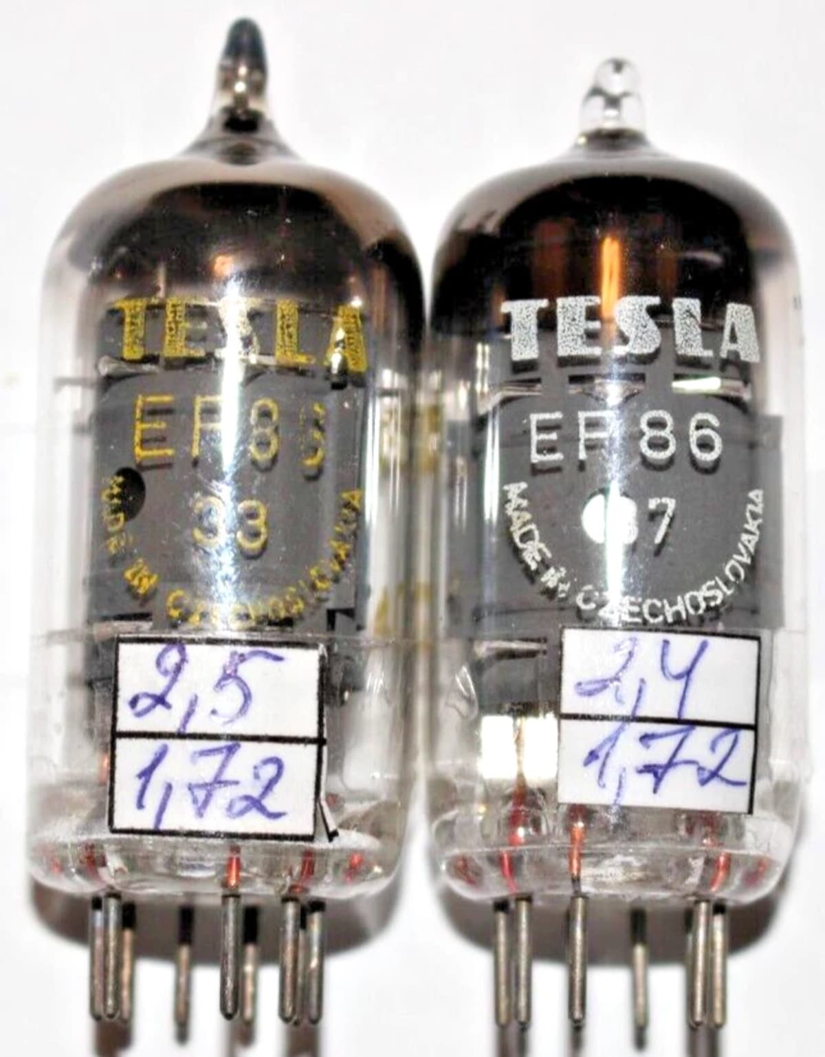 2x NOS EF86 Tesla Pentode Tube Tested Matched pair = EF806S / 6267 / 6J32P