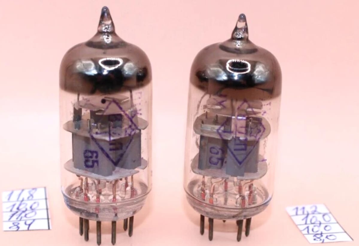 2x New 6N23P =E88CC Reflector Getter on the Wire Matched Pair Years 65 66 Rare - Image 8