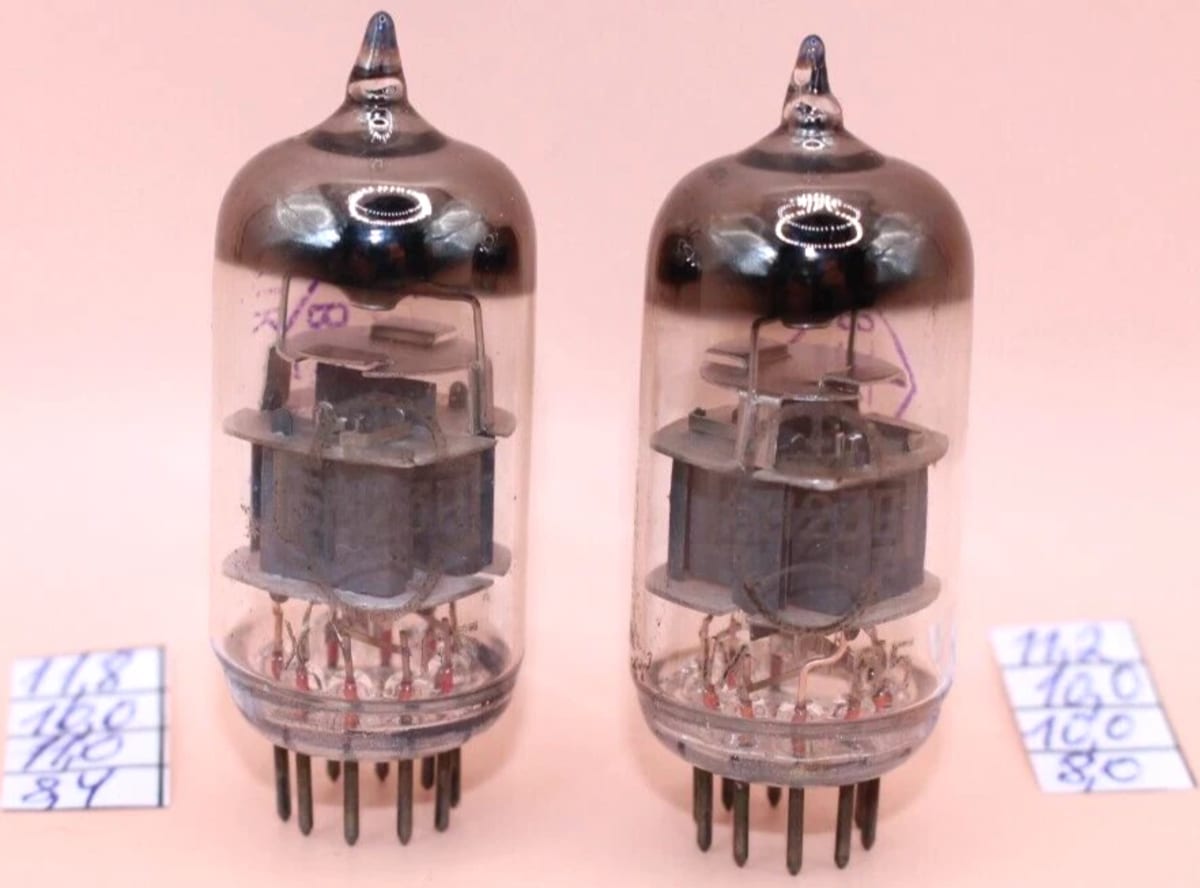 2x New 6N23P =E88CC Reflector Getter on the Wire Matched Pair Years 65 66 Rare - Image 6