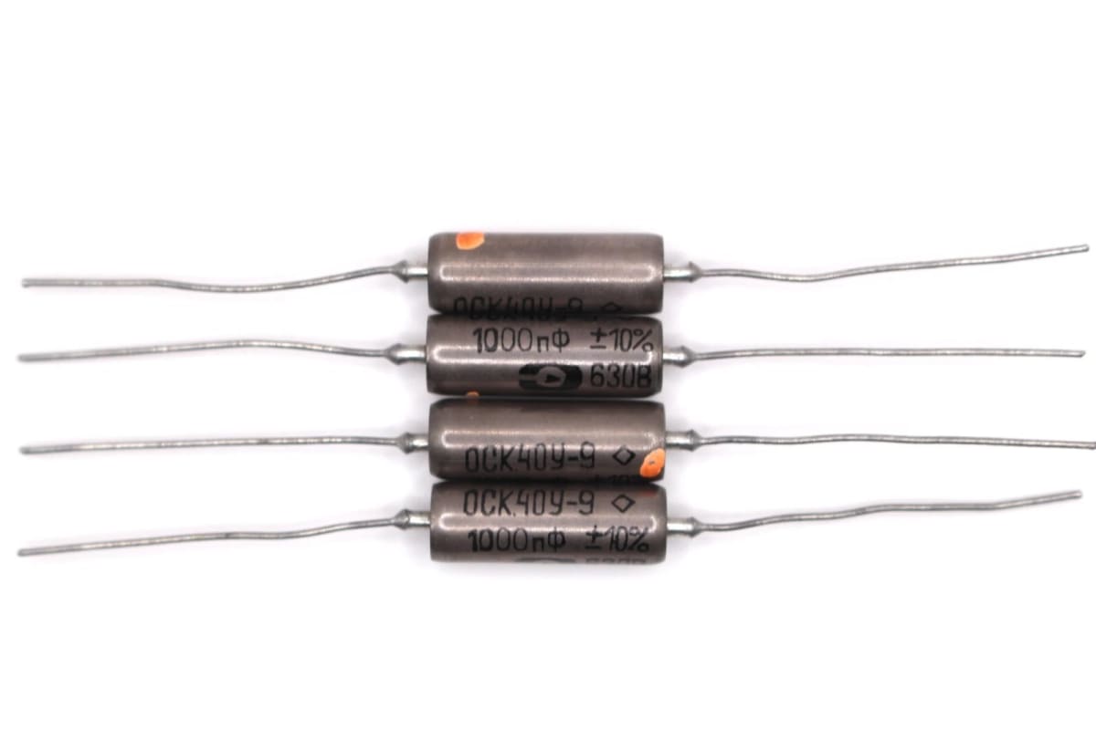 4x K40Y-9 K40U-9 1000pF 630V Audio Capacitors Paper in Oil PIO / 4 pcs in lot