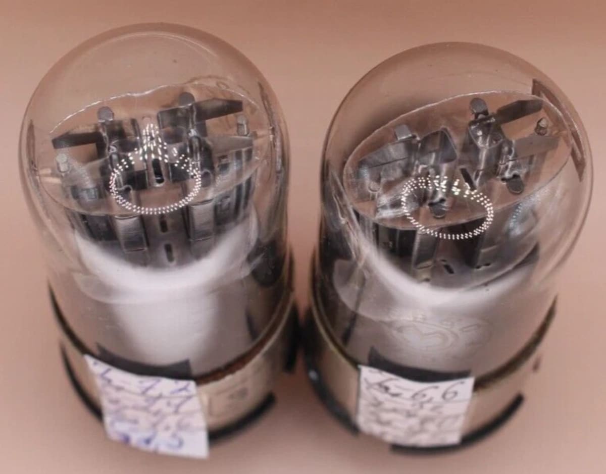 2x 6N8S / 6N8M / 6SN7 / 1578 MELZ / Tested / Matched Pair / Metal Base / 50s - Image 3