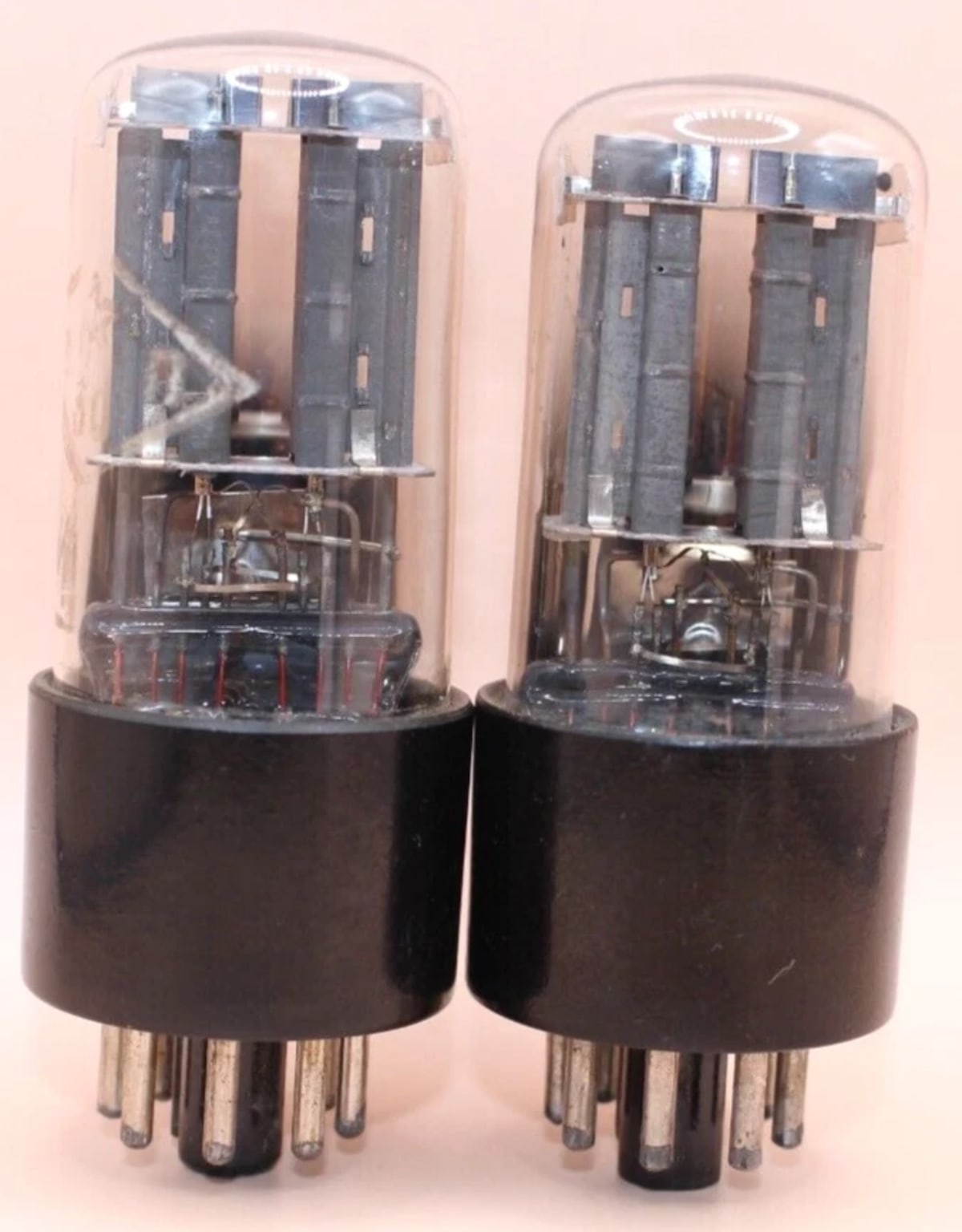 2x 6N8S Ribbed Anode / FOTON 50s / 1578 / 6SN7 Double Triode NOS / Matched Pair - Image 2