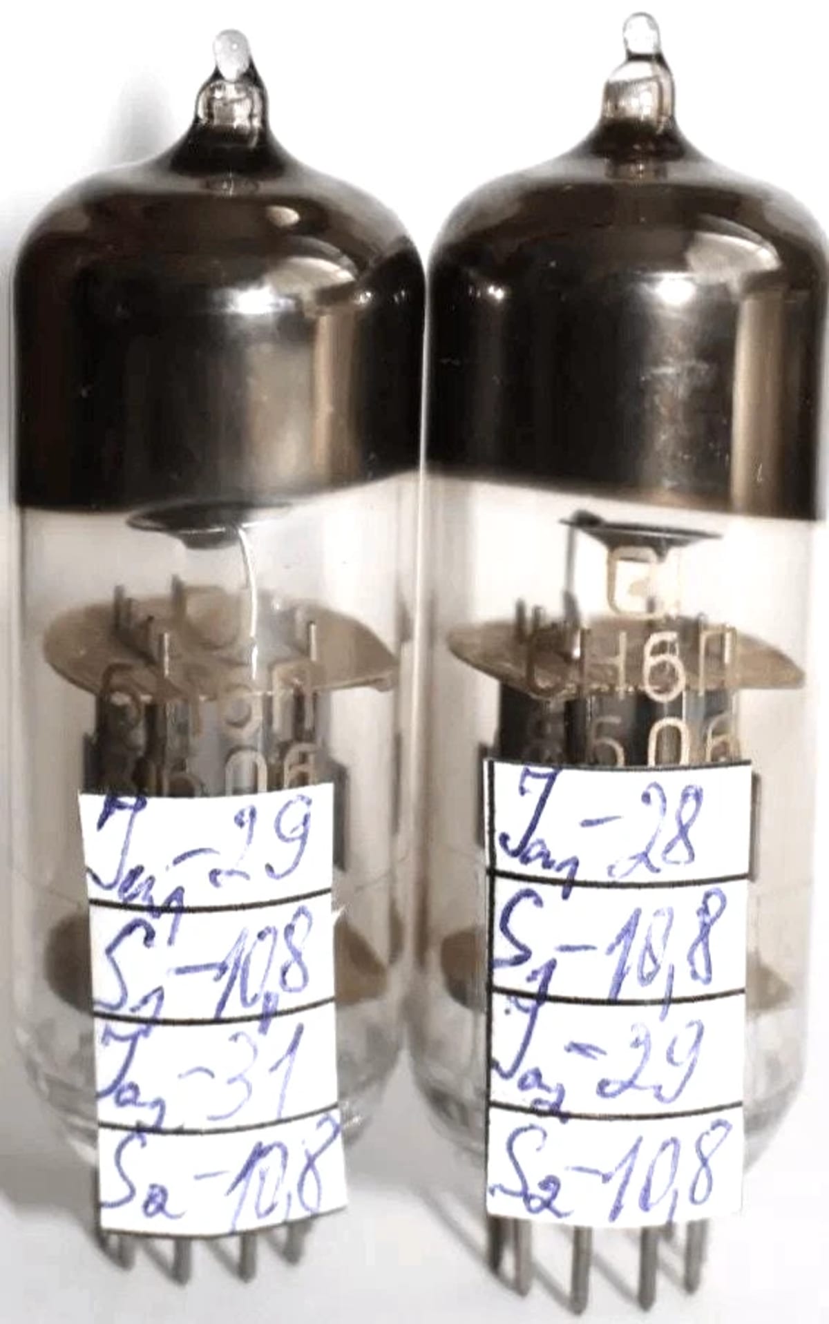 2x New 6N6P 6Н6П Matched Pair Same Date NOS Double Triode Nevz ~ECC99 ~E182CC - Image 2