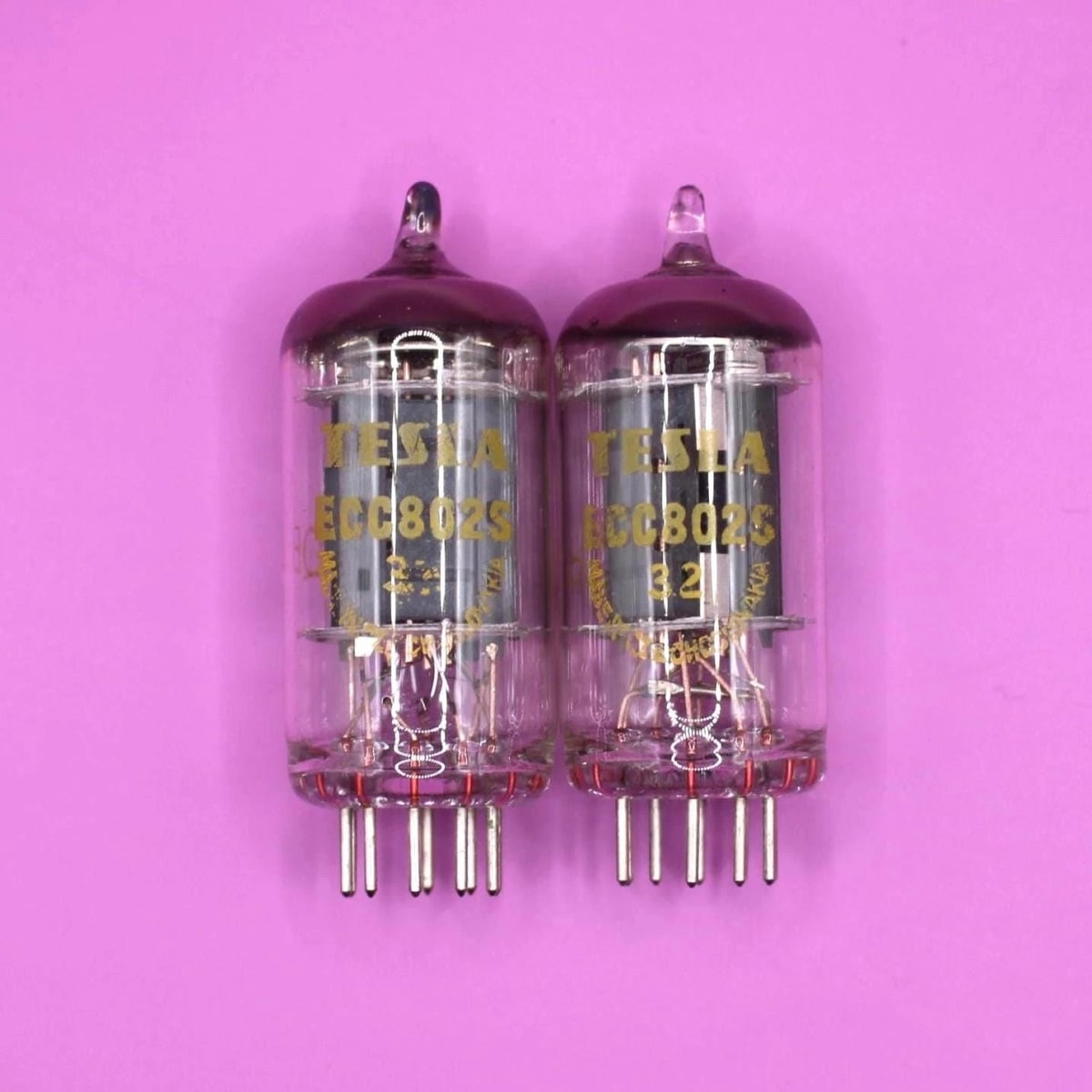 2x Tesla ECC802S Matched Pair Tested NOS Double Triode = 12AU7 , E82CC , ECC82 - Image 6