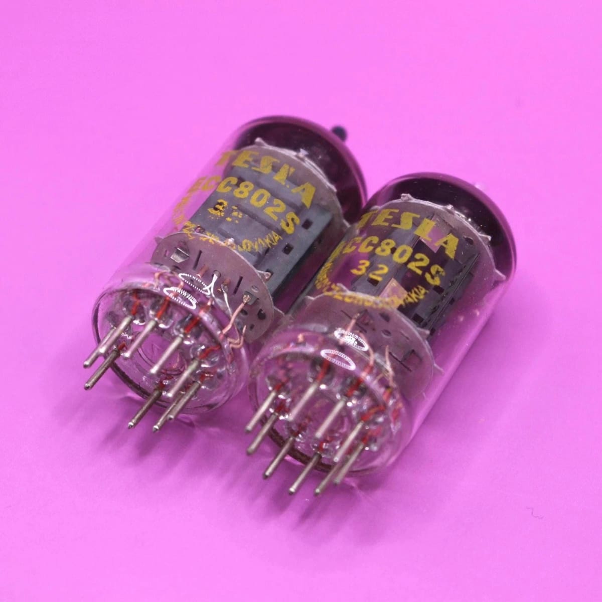 2x Tesla ECC802S Matched Pair Tested NOS Double Triode = 12AU7 , E82CC , ECC82 - Image 2