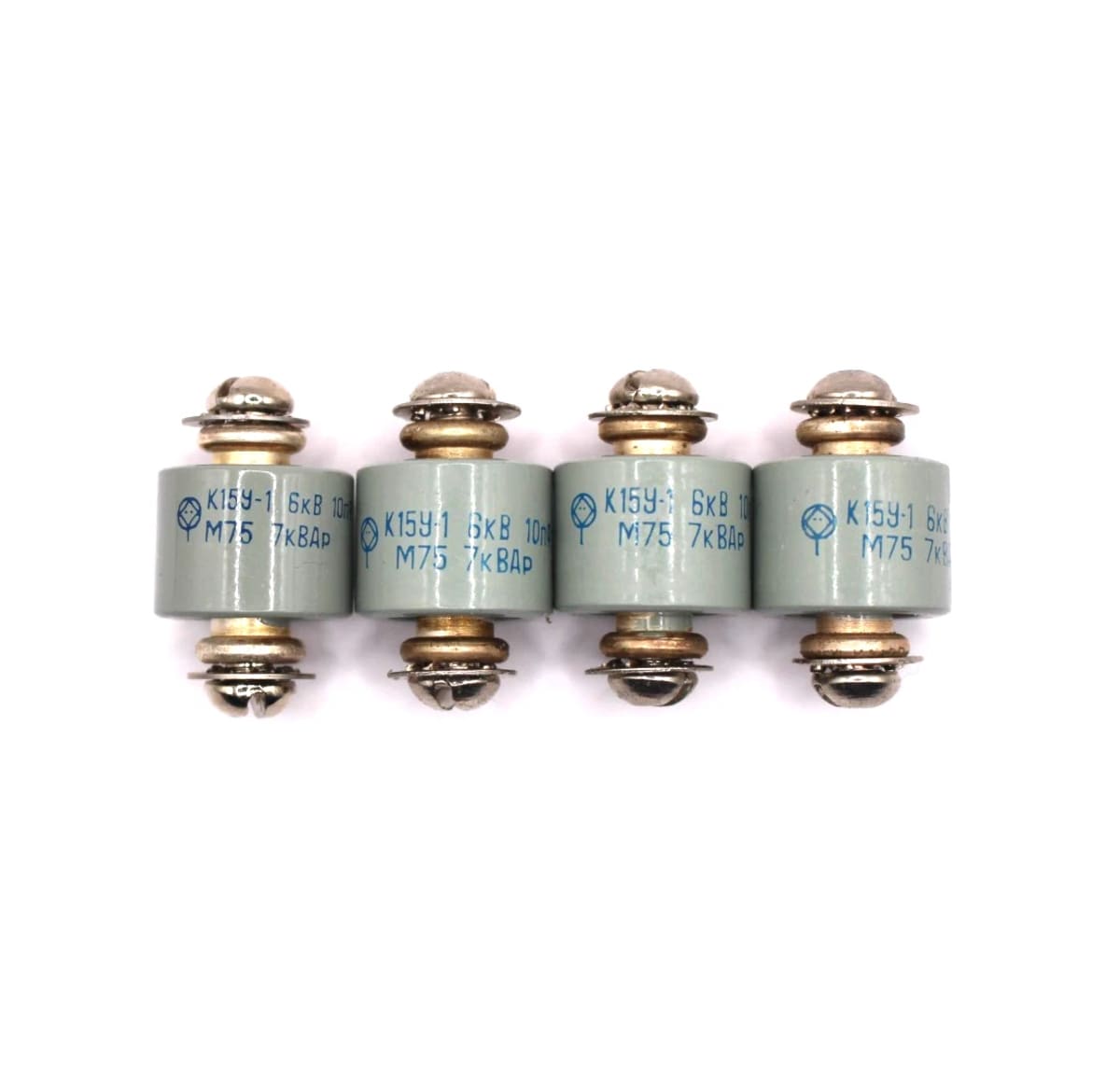 4x NOS K15U-1 K15Y-1 Doorknob Capacitors 10pF 6kV 7kVAR High Voltage Ceramic