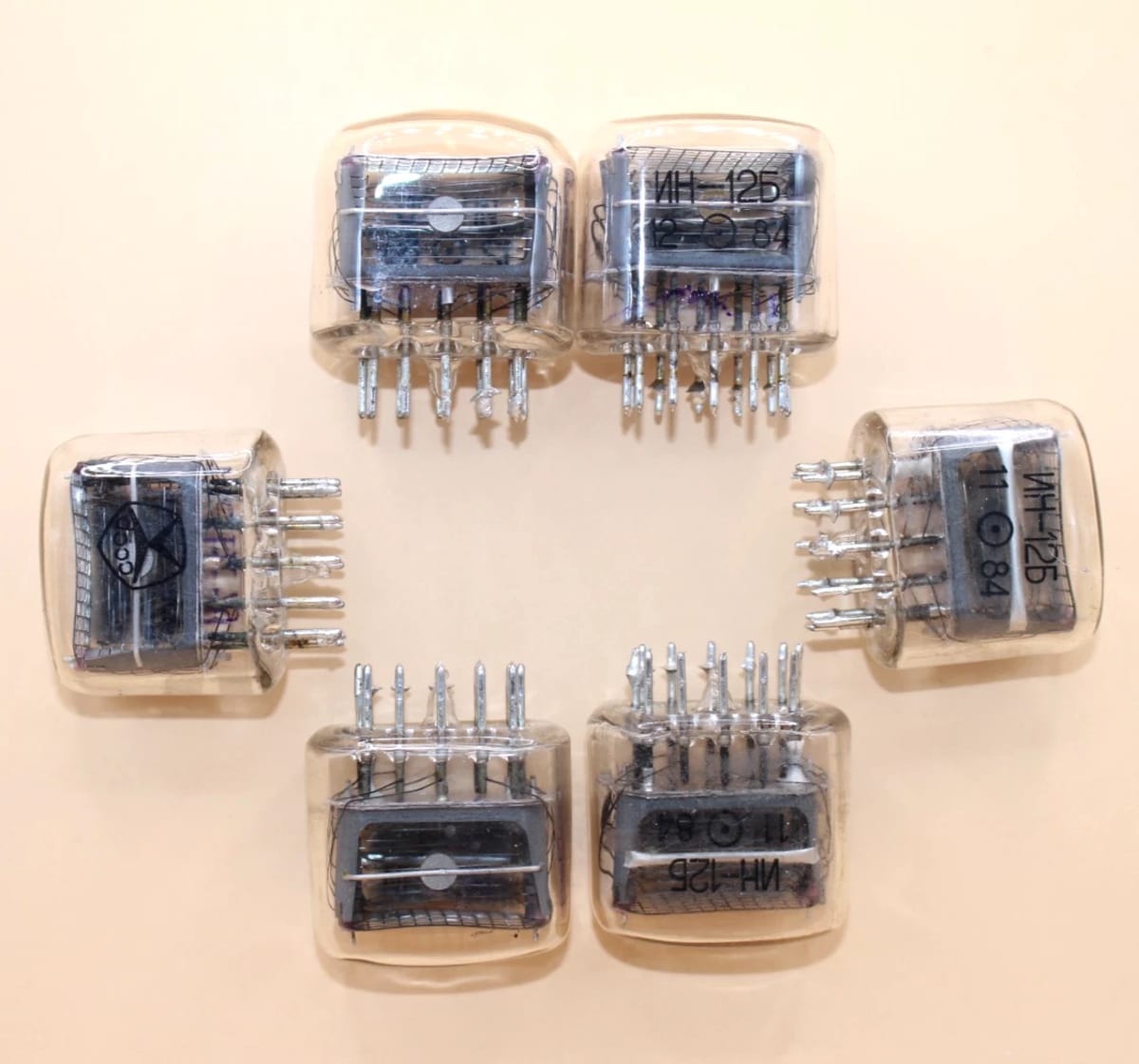 6x IN-12 IN-12A or IN-12B Indicator Nixie Tubes / Used / Tested / 100% Working