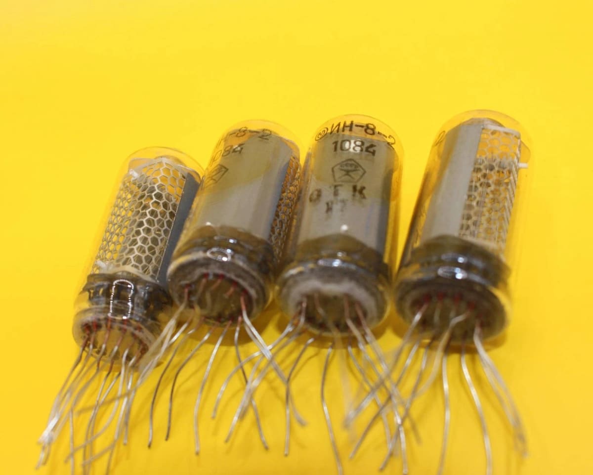 4x IN-8-2 ИН-8-2 Soviet Nixie Tubes for Clock Used Tested / 100% working / 4pcs - Image 5