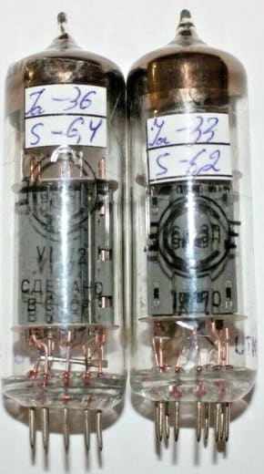 2x NOS 6F3P 6Ф3П ~6BM8 ~ECL82 triode-pentode / Matched Pair / Different dates