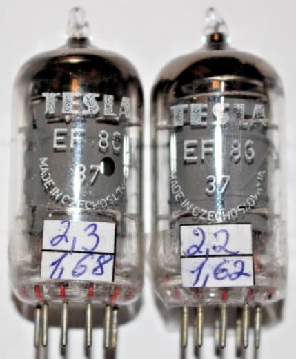 2x NOS EF86 Tesla Pentode Tube Tested Matched pair = EF806S / 6267 / 6J32P - Image 3