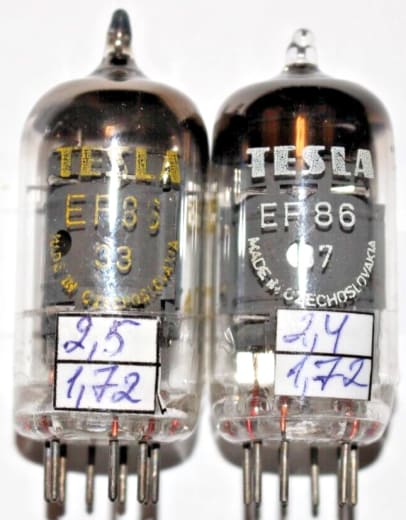2x NOS EF86 Tesla Pentode Tube Tested Matched pair = EF806S / 6267 / 6J32P