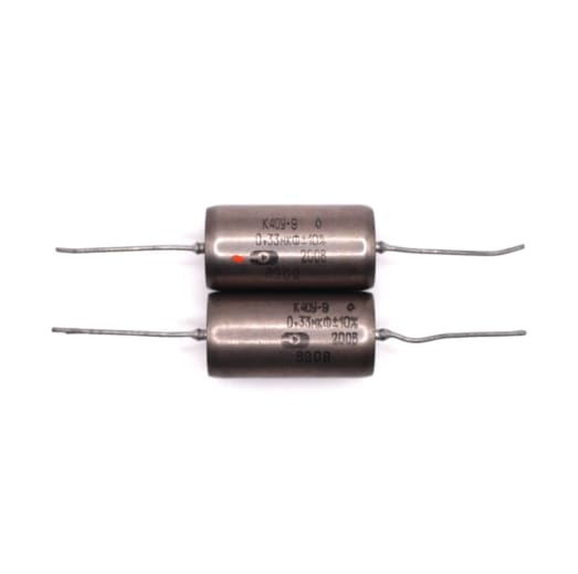 2x K40Y-9 K40U-9 0.33uF 200V Audio Capacitors Paper in Oil PIO / NOS / Tested