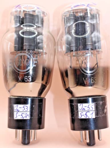 2x 6S4S / 6B4G / 6C4C Triodes Black Anode Matched Pair Original Box 1963 NIB NOS
